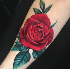 Tattoo Leg Rose Flower Skinartmag Blackwork Salemma Red Rose Tattoo Rose Tattoos For Women Colorful Rose Tattoos