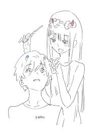 002 And 016 Darling In The Franxx Zero Two Anime Wall Art