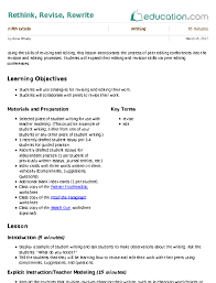 Rethink Revise Rewrite Lesson Plan Education Com Lesson Plan Education Com Education Quotes For Teachers Education Elementary Math Education Math