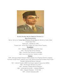 31 ogos 1957 hingga 21… Biodata Perdana Menteri Malaysia Pertama