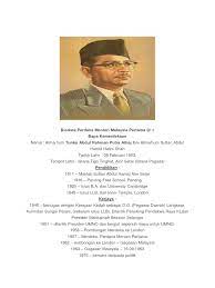 Najib tun haji abdul razak 2. Biodata Perdana Menteri Malaysia Pertama