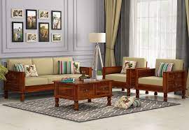 Buy Emboss Wooden Sofa 3 1 1 Set Online In India Wooden Street Wooden Sofa Designs Sofa Design Wooden Sofa