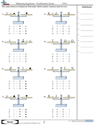 Balancing Equations Worksheets Balancing Equations Equations Algebra Worksheets