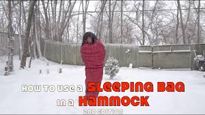 Do you a) get into the sleeping bag and then flop into the hammock, or b) get into the hammock and then shimmy into the sleeping bag? How To Use A Sleeping Bag In A Hammock Version 2 0 Youtube
