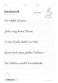 Lehrer können sich mit der schulausgangsschrift (sas), arbeitsblätter mit unterschiedlichen aufgabenstellungen (z.b. Schreibschrift Materialguru