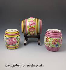 Bristol pottery pearlware barrells with floral hand decoration attributed  to William Fifield circa 1825