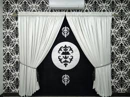 Darcy black/white polyester light filtering rod pocket tier and valance curtain set 58 in. Black White Curtains For Sale In Pakistan