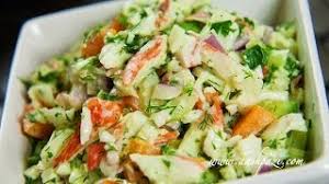 This kani salad recipe though is very simple. Crab Salad Imitation Crab Recipe Youtube