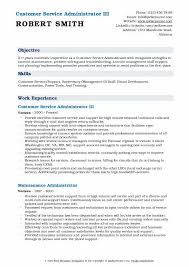 Customer Service Administrator Resume Samples Qwikresume