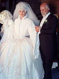 Celine Dion And Rene Angelil Marriage Photos Celine Dion Wedding Famous Wedding Dresses Celebrity Weddings