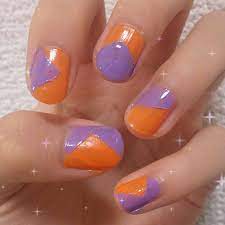 久々のネイル 橙色ブームキテます 雑 慢心 妥協 慣れ 中弛み ハロウィン halloween orange purple selfnail セルフネイル オレンジ 紫 nails beauty