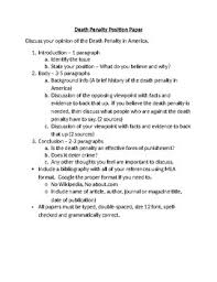 Death Penalty Position Paper By Adam Kuykendall Tpt