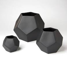 Geodesic Accessories Black Vase Ceramic Vase Contemporary Vases