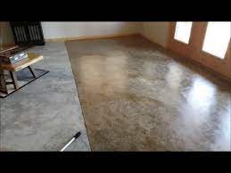 Check out this mottled black stained basement floor done using black concrete acid stain everstain ™. Diy Basement Floor Stain And Finish 2 Colors Without Etching Youtube