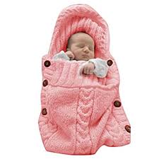 Amazon Com Xmwealthy Newborn Baby Wrap Swaddle Blanket Knit Sleeping Bag Sleep Sack Stroller Wrap For Baby Light Pink 0 6 Month Baby