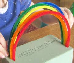 This pipe cleaner will make the petal part of your flower. Pipe Cleaner Rainbow Still Playing School