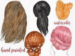 Hairstyles Clipart Girls Clipart Custom Etsy Hair Clipart Long Hair Girl Hair Styles