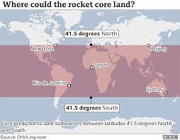 A chinese rocket stage could fall to earth totally uncontrolled in the next few days. 3paa Govcqhgjm