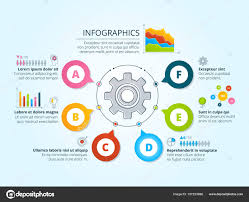 Modern Business Infographics With Radial Shapes Template