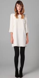 Shopbop Com Designer Women S Fashion Brands Fashion Cream Dress Outfit Black Tights Outfit