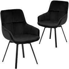 Get the best deals on swivel chairs. Temple Webster Black Krystoffer Velvet Swivel Dining Chairs Reviews