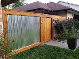 Rough Sawn Cedar Galvanized Corrugated Metal Fence Backyard Fences Corrugated Metal Fence Diy Privacy Fence