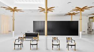 Oppein is the leader in quality lacquer kitchen cabinets design and manufacturing in oppein offers three kitchen cabinet style to meet different tastes of various customers in different ages. Gold Palm Trees Adorn The Monochromatic Interior Of Darial Concept Store