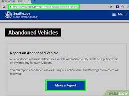 The vehicle is visibly inoperable (flat tires, severely wrecked, dismantled, etc.) or illegally parked (left wheel to curb, too close to the intersection, too far out from the curb, etc). Simple Ways To Report An Abandoned Vehicle 6 Steps