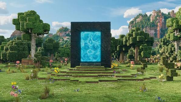 Minecraft Movie Portal: Stunning HD Wallpaper from the Blocky Adventure |  2560x1440 | Wallpaper Abyss