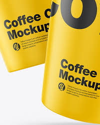 Download Matte Coffee Cups Mockup In Cup Bowl Mockups On Yellow Images Object Mockups PSD Mockup Templates
