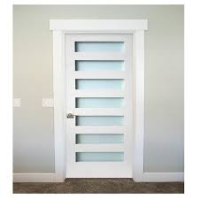 How to increase bathroom space. Stile Doors 30 In X 80 In 7 Lite Satin Etch Primed Solid Core Mdf Interior Door Slab 4007se 30 80 The Home Depot Wood Doors Interior Prehung Interior Doors Glass Doors Interior