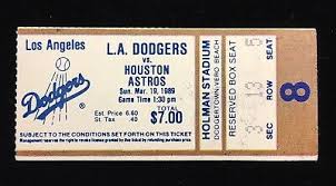 L A Dodgers Vs Houston Astros 1989 Mlb Spring Training