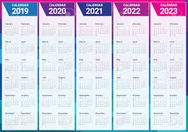 Year 2019 2020 2021 2022 2023 Calendar Vector Design Template Royalty Free Cliparts Vectors And Stock Illustration Image 108575331