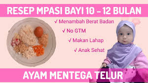 Sebaiknya berikan telur saat si kecil sudah menginjak usia 10 bulan dan konsultasi terlebih dahulu itulah kelima makanan penambah berat badan untuk si kecil mulai dari usia 6 bulan ke atas. Resep Mpasi Ayam Mentega Telur Bayi 10 12 Bulan Anti Gtm Penambah Berat Badan Youtube