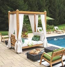 Outdoor furniture, daybed cabanas for outdoor living. Landscape Architect
