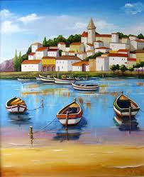 Filter, save & share beautiful dock remodel pictures, designs and ideas. Oil Painting Blue Sea Boats Coast Italian By Melsfineart On Etsy 400 00 Italian Landscape Painting Boat Art