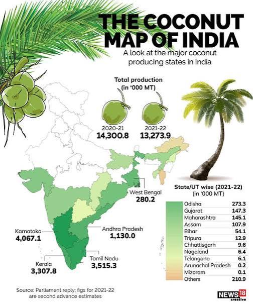 largest coconut producer India