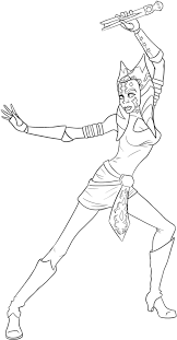 Download or print this amazing coloring page: Ahsoka Tano Png Ahsoka Coloring Pages Figure Drawing 2618153 Vippng