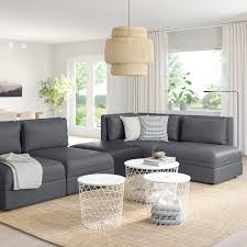 Vallentuna Modular Corner Sofa 4 Seat With Storage Hillared Murum Dark Gray Black Ikea Modular Corner Sofa Corner Sofa Sofa Design