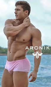Men's Aronik Spandex Swimsuit Squarecut Briefs Bikini Small New Pink | eBay