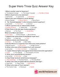 Buzzfeed editor keep up with the latest daily buzz with the buzzfeed daily newsletter! Free Printable Superhero Trivia Quiz