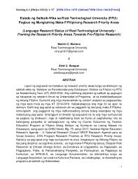 Check 'research' translations into tagalog. Filipino Research Papers Academia Edu