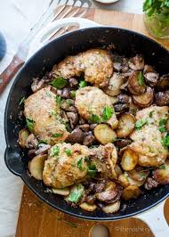 Mushroom Chicken Is A Classic Dish But A One Skillet Dish Of Chicken Mushrooms And Potatoes In A Creamy W Mushroom Chicken Skillet Chicken Stuffed Mushrooms