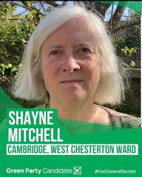 Green Party: Cambridge & South Cambs على X: "Introducing our candidates for  #LocalElections2023 For West Chesterton, Shayne Mitchell ✓ 👉Long-term  local resident 👉Historian, teacher and researcher 👉Environmental  campaigner https://t.co/fLno2plKsx ...