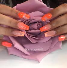 There are nail stickers that are scented and some that. Neon Orange Acrylic Nail Design Nails