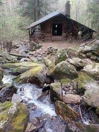 Log Cabin By A Stream Logcabin Rustic Cabin Little Cabin Cabin