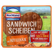 Hochland Sandwich Scheiben Butterkäse 50%, 150 g : Amazon.de ...