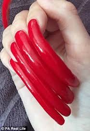 She has long and beautiful toes. Red Long Fingernails Long Fingernails Long Nails Long Red Nails