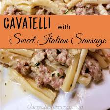 Sue hoyt of portland, oregon shares this traditional favorite that dresses up italian sausage with onion, sweet red pepper and pizza sauce. Creamy Pasta With Sweet Italian Sausage Our Recipes For Success