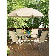 Patio Furniture Set Outdoor Dining Sets Folding Chairs Glass Table Umbrella 6 Pc Essential Outdoor Furniture Sets Patio Outdoor Patio Set
